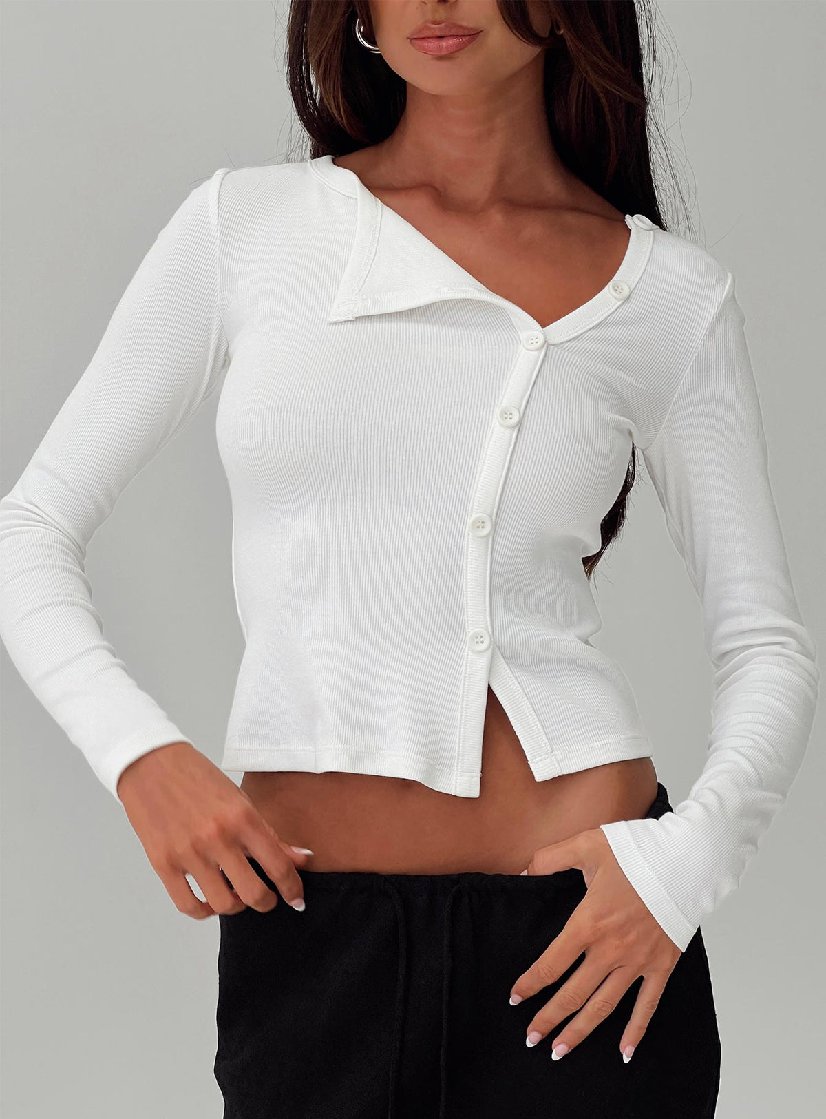 Passoni Long Sleeve Top White