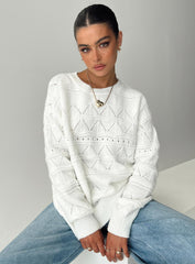 Pierce Pointelle Sweater Cream