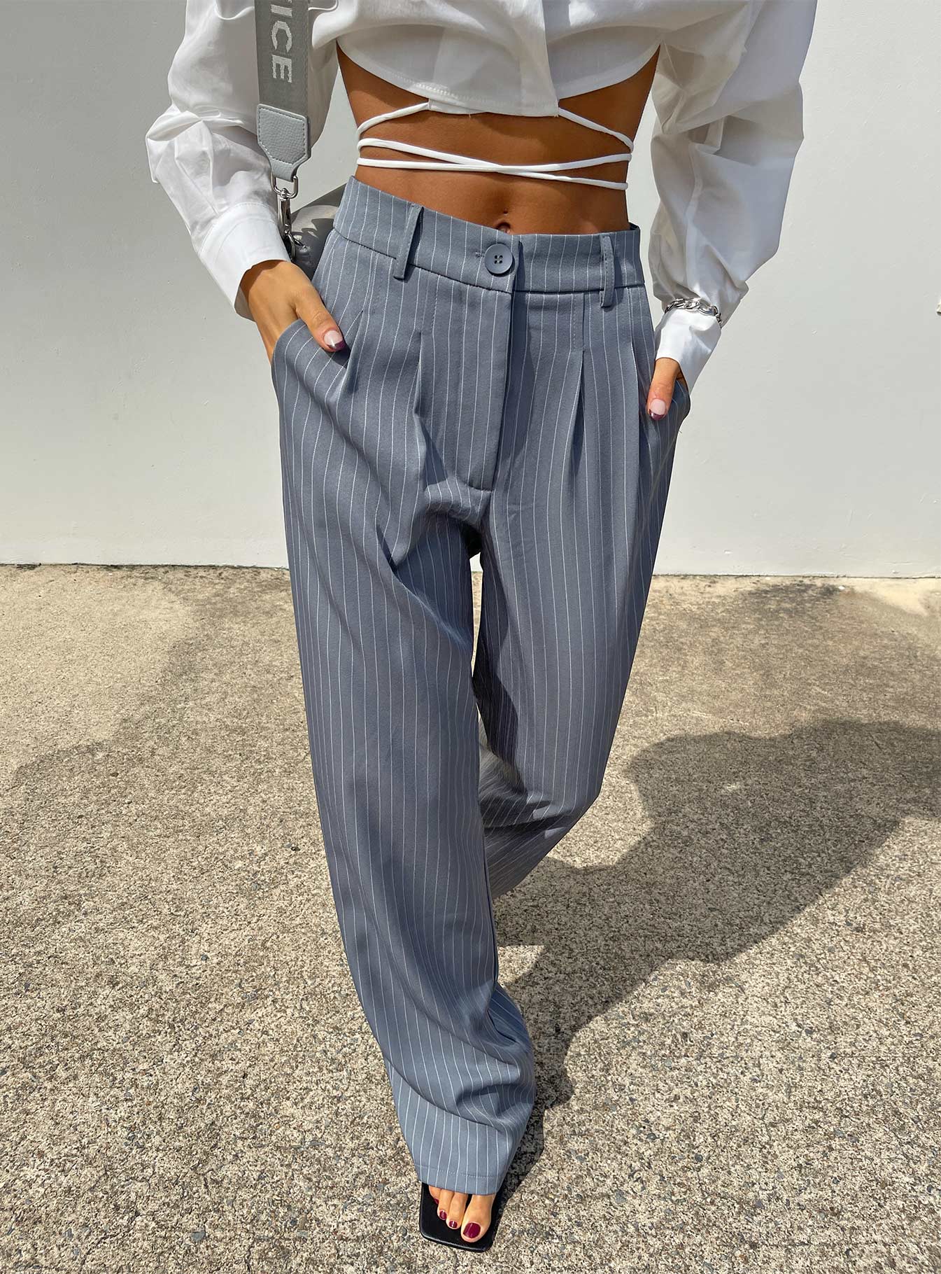 Archer Pants Pinstripe Grey