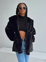 Dune Faux Fur Jacket Black