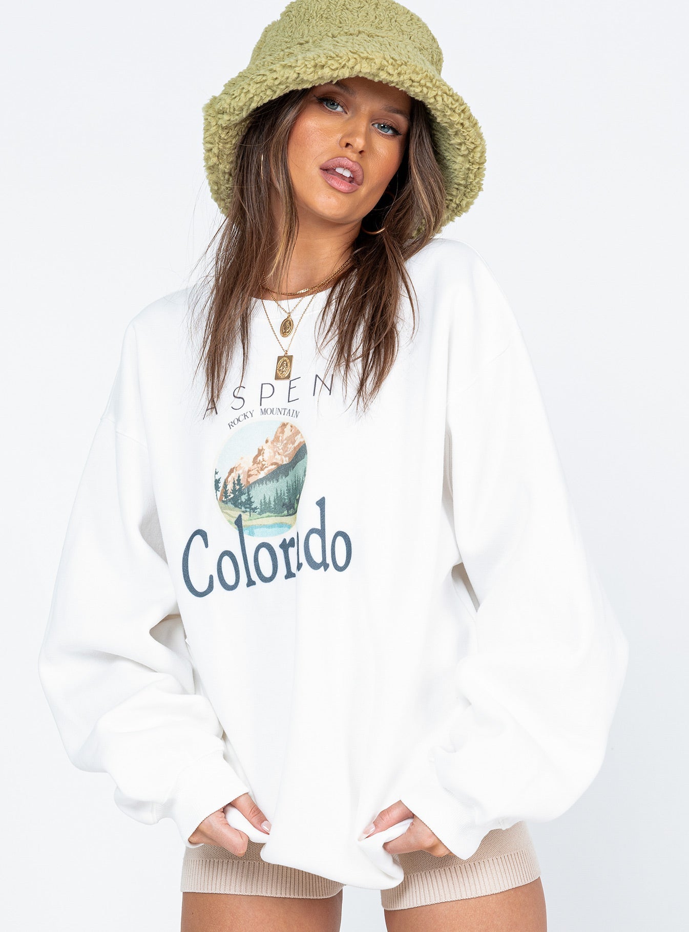 Colorado Oversized Crewneck Sweatshirt White