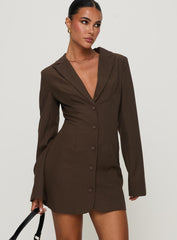 Dianah Blazer Mini Dress Brown