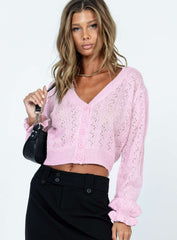 Lyric Cropped Cardigan Pink