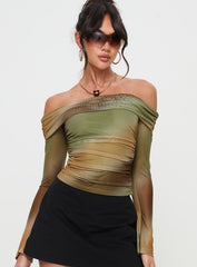 Lotta Off The Shoulder Top Green