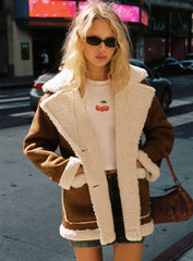 Marysville Faux Fur Oversized Jacket Tan