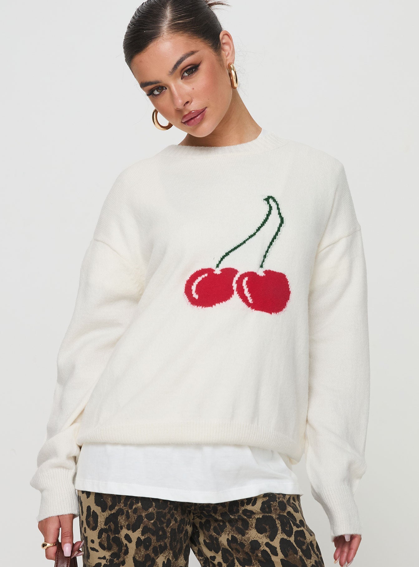 Cherry Dreams Knit Jumper Cream