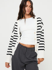 Karlson Striped Cardigan Cream / Black