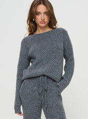 Abrams Rib Knit Crew Sweater Charcoal Marle