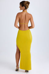 Cut-Out Halterneck Maxi Dress in Buttercup