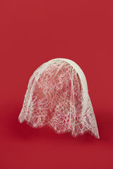 Lace Veil Headband in White