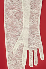 Lace Gloves in White