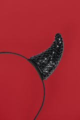 Devil Horns Headband in Black