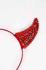 Devil Horns Headband in Fire Red