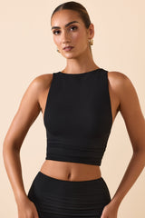 Modal Boat-Neck Tank Top in Black