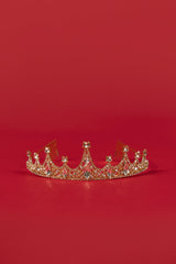 Crystal-Embellished Tiara in Gold Tone