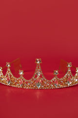 Crystal-Embellished Tiara in Gold Tone