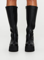 Moxie Knee High Boots Black