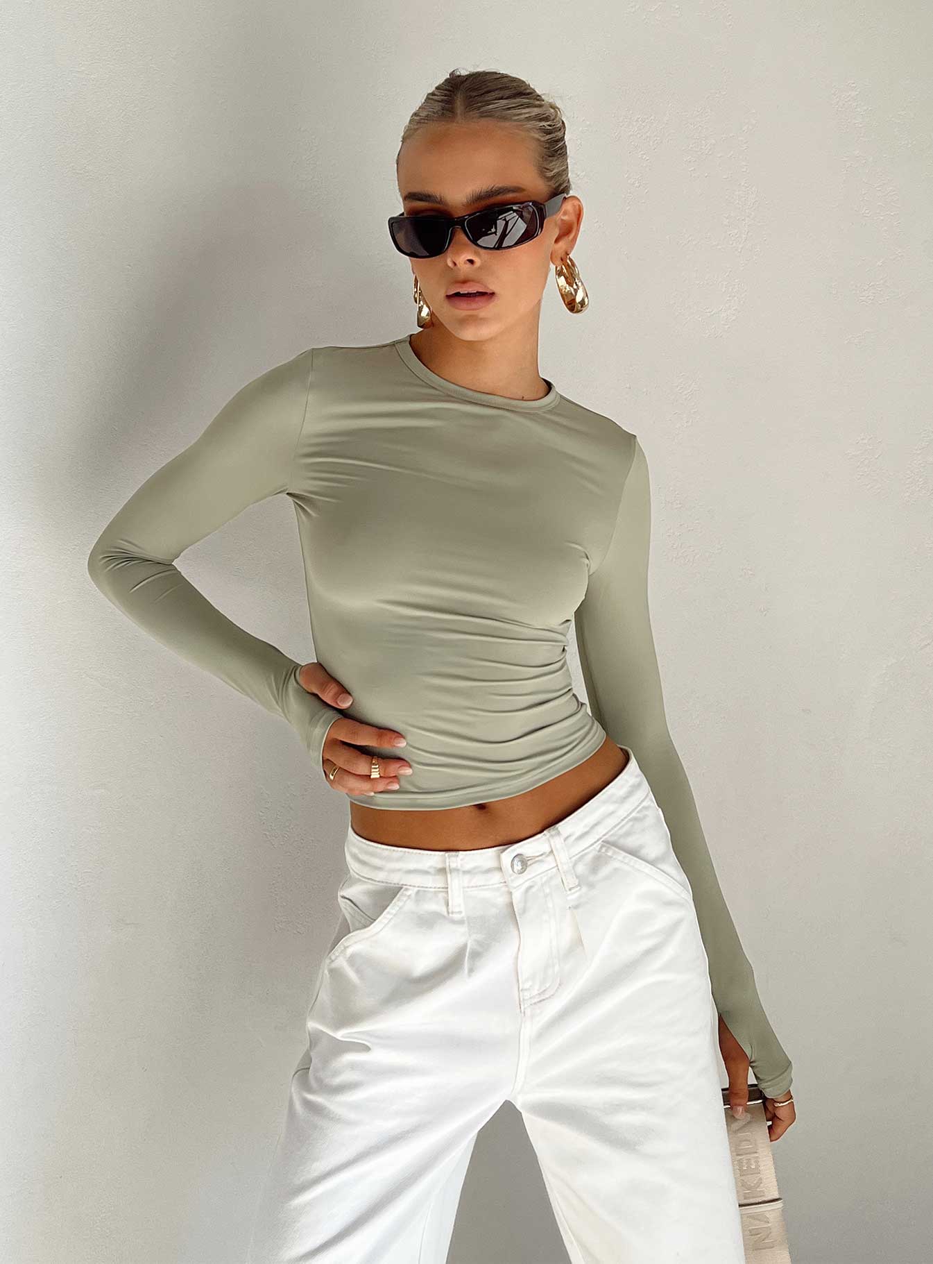 Farro Long Sleeve Top Sage