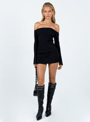 Parisa Long Sleeve Mini Dress Black