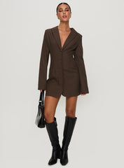 Dianah Blazer Mini Dress Brown