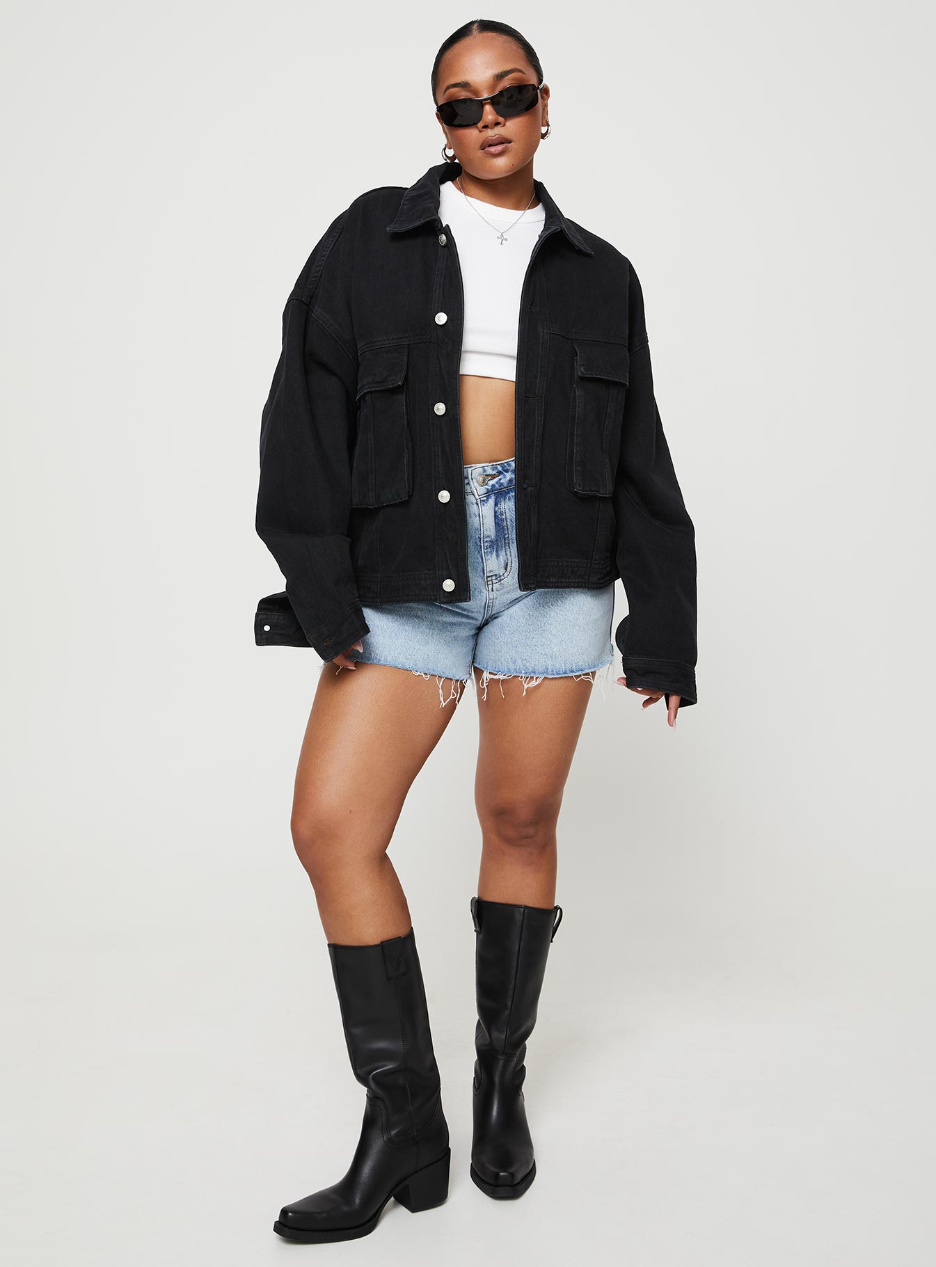 Kier Oversized Jacket Denim Black