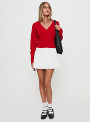 Wistfully Knit Cardigan Red