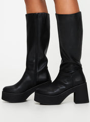 Moxie Knee High Boots Black