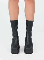 Windsor Smith Baddest Black Stretch Sock Boots