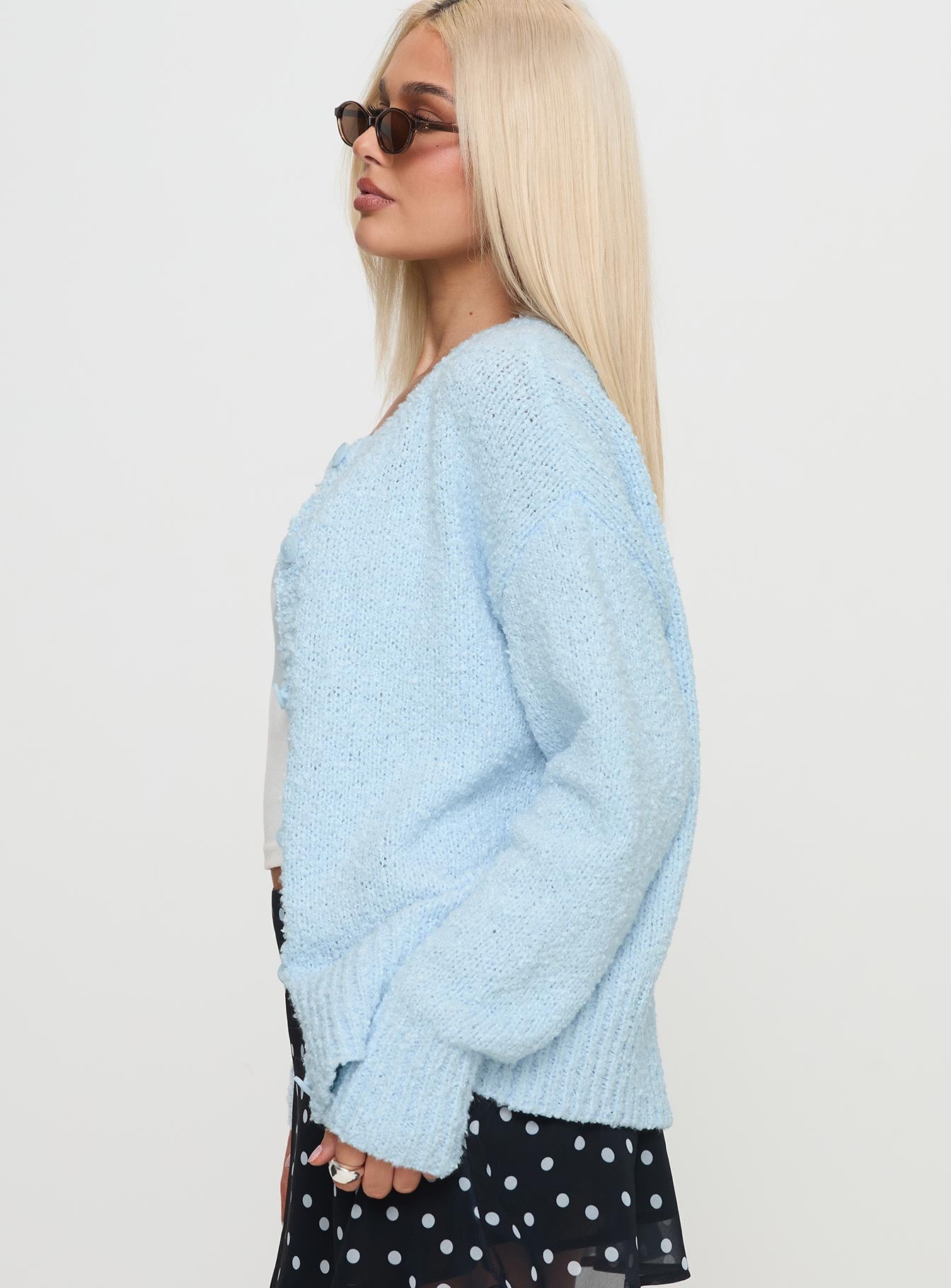 Coronado Boucle Knit Cardigan Blue