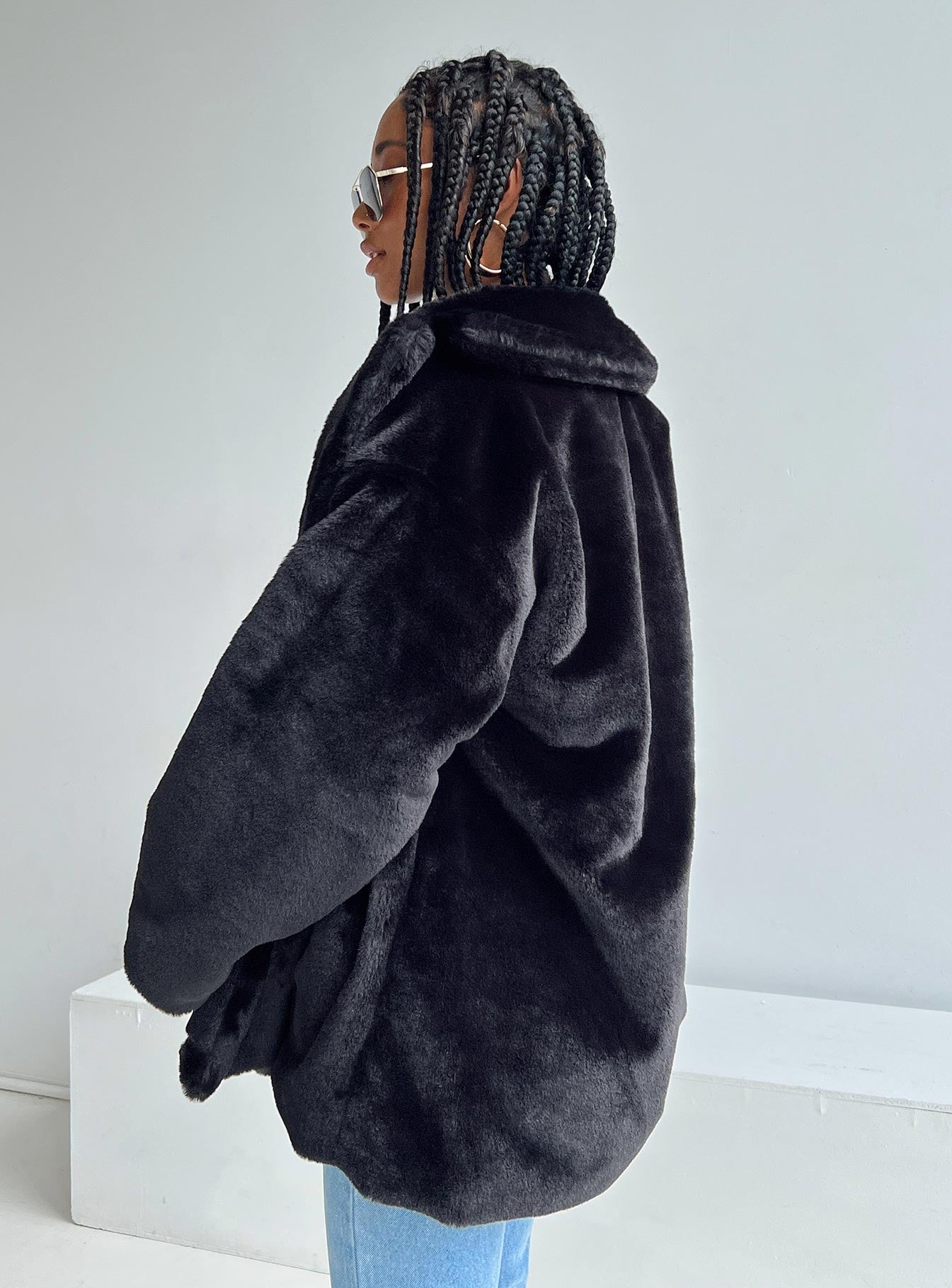 Dune Faux Fur Jacket Black