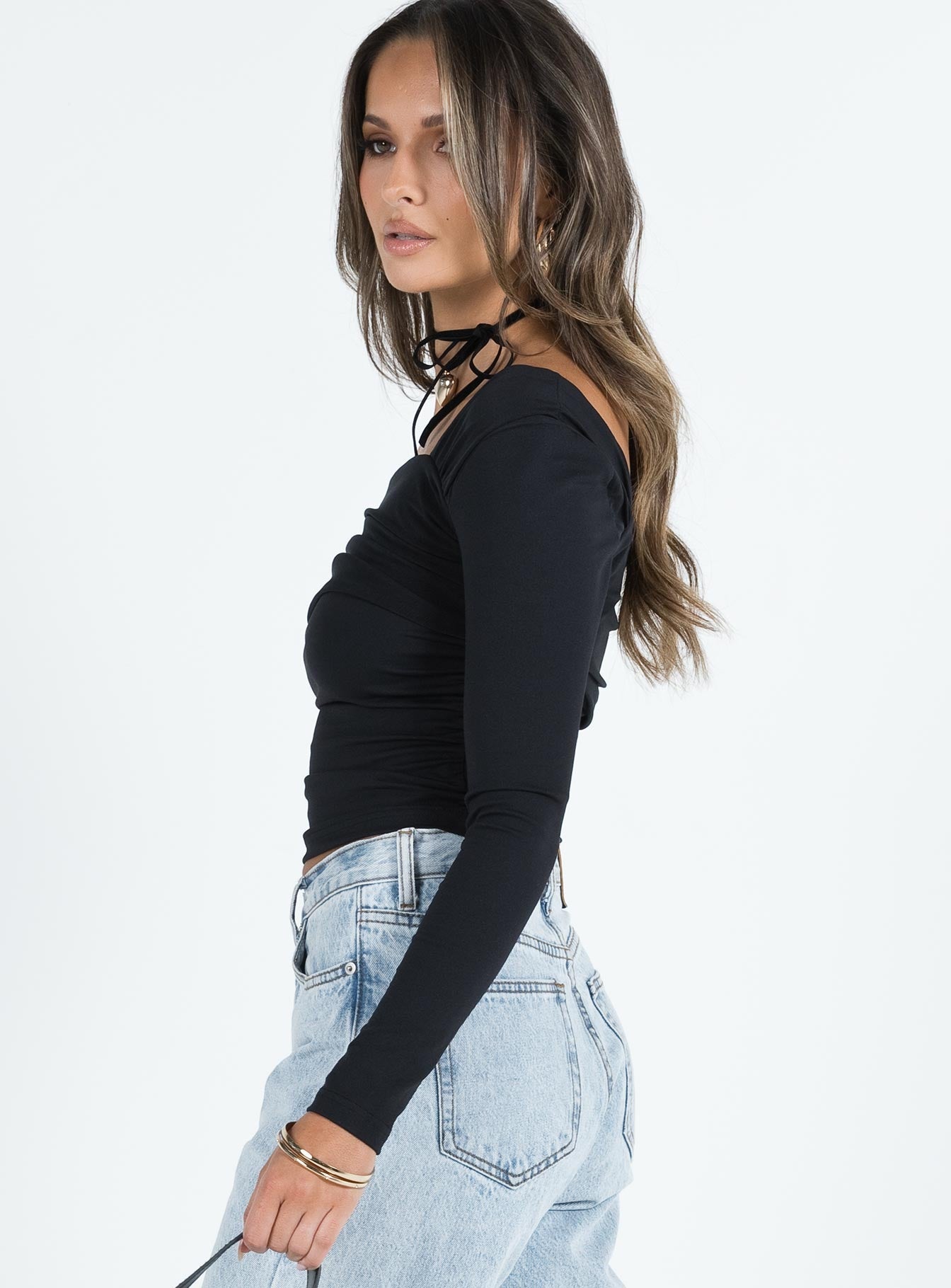 Lynsey Long Sleeve Top Black