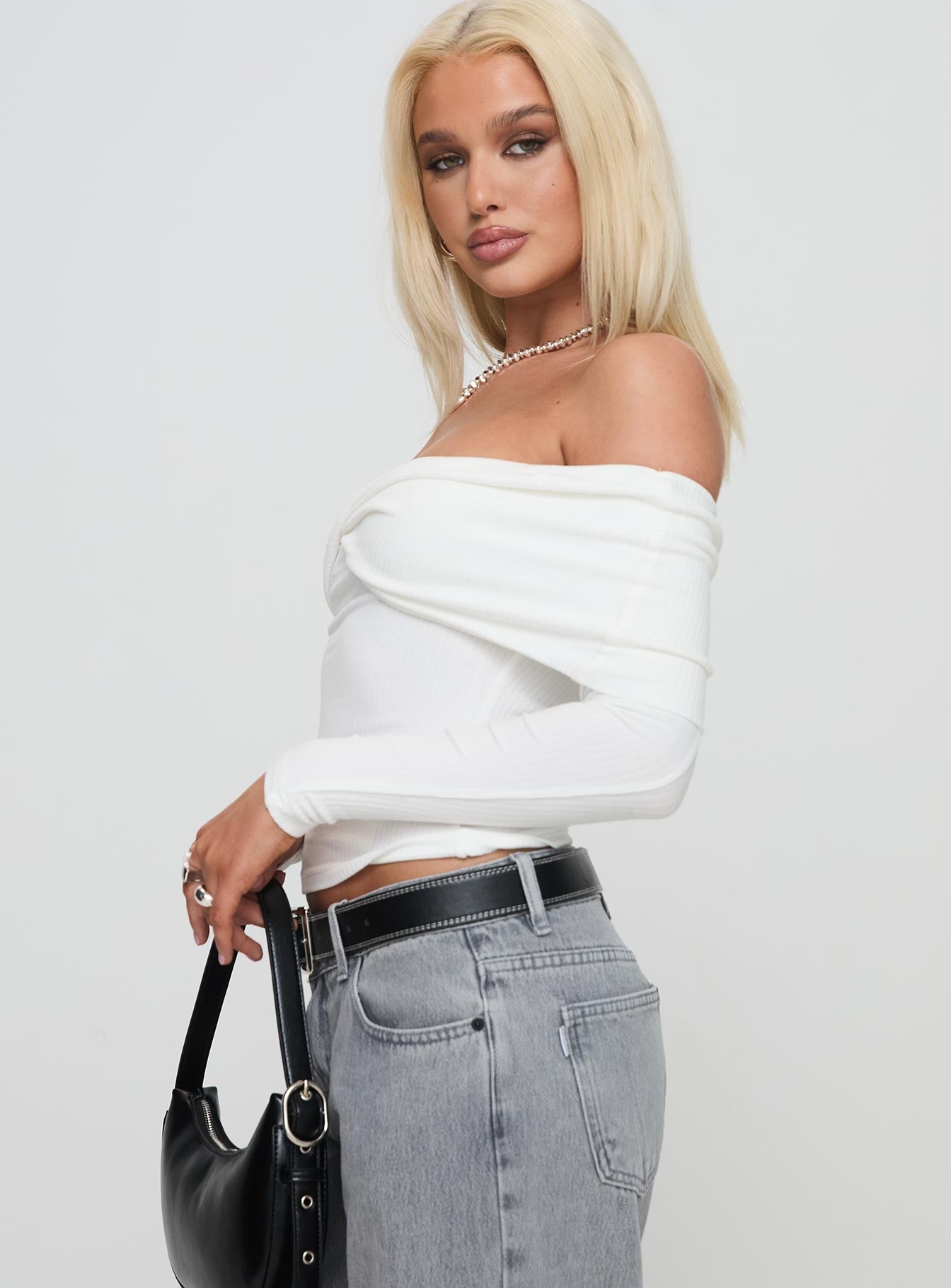 Myrina Long Sleeve Top White