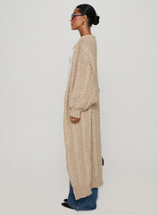 Orkid Cable Knit Cardigan Beige