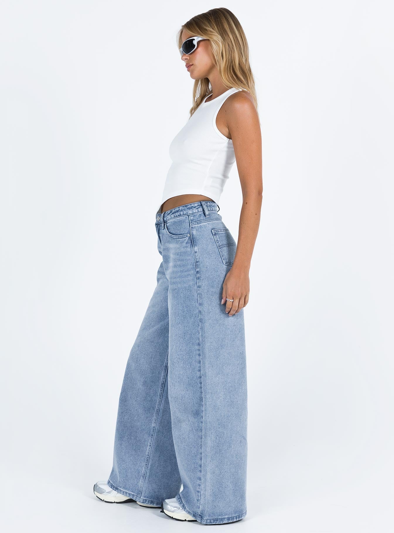 Naylor Wide Leg Jeans Light Wash Denim