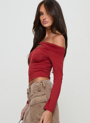 Kressida Off The Shoulder Top Red