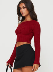 Santorini Knit Top Red