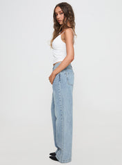 Anelli Low Rise Straight Leg Jeans Light Blue Wash