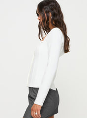 Gaskin Long Sleeve Top White