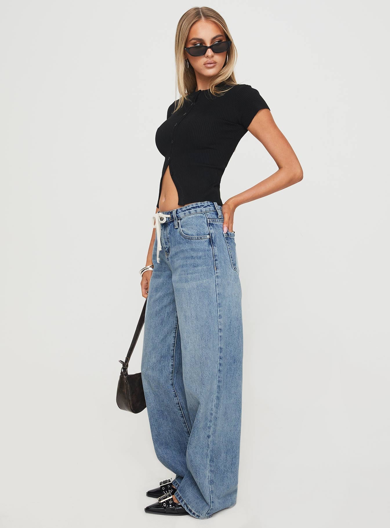 Mellowed Out Slouchy Jeans Mid Blue