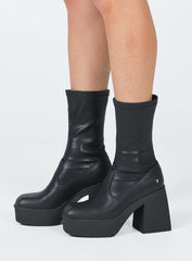 Windsor Smith Baddest Black Stretch Sock Boots