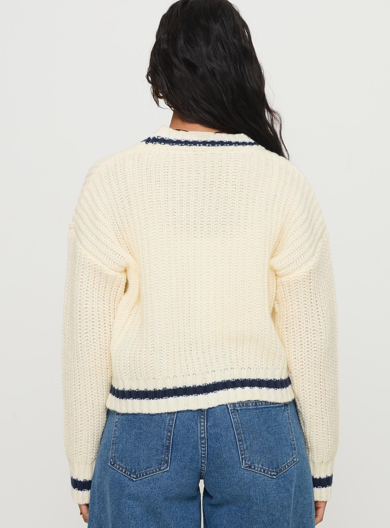 Tavian Knit Cardigan Navy / Cream