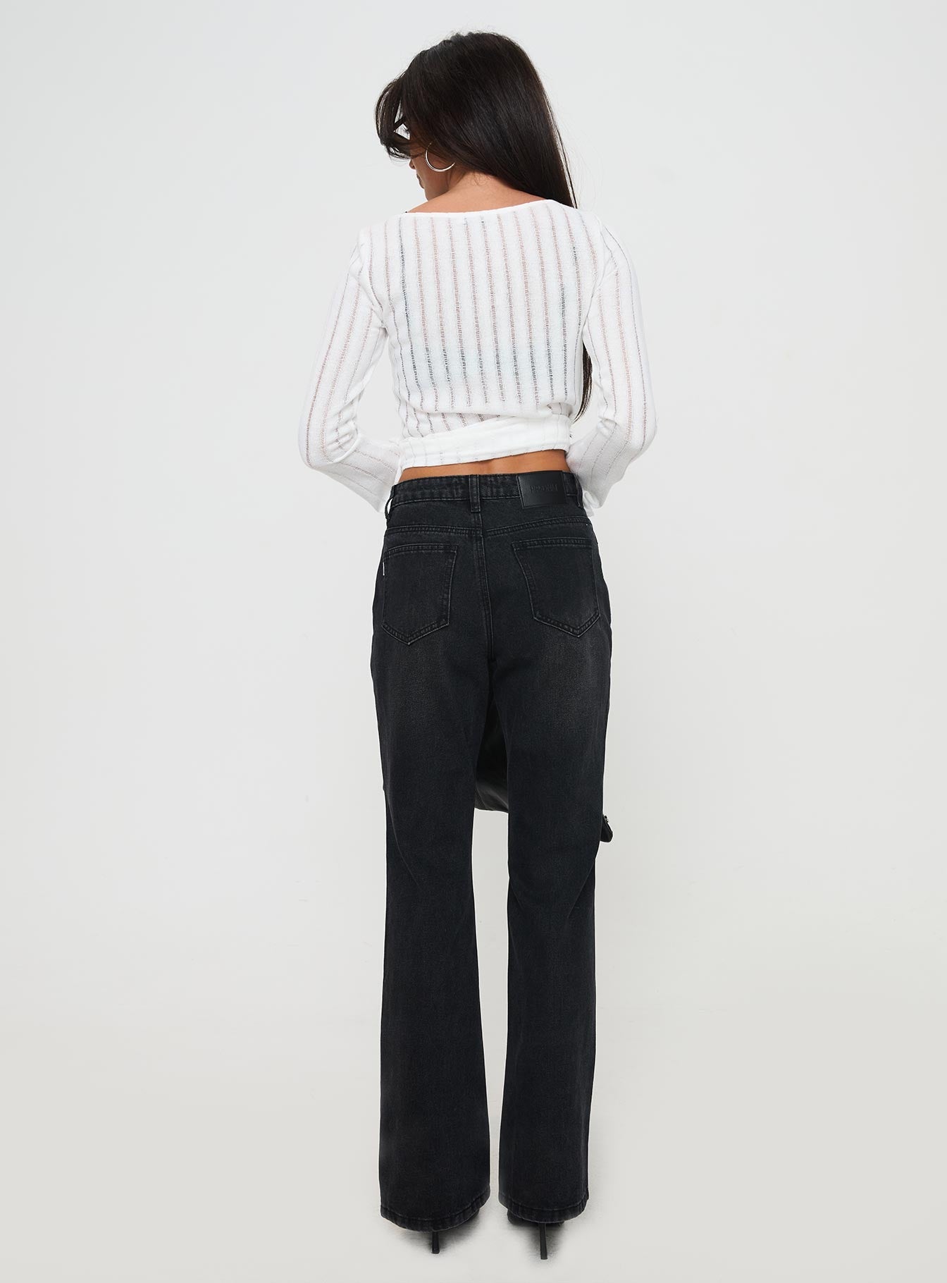 Kemsley Mid Rise Bootleg Jeans Washed Black