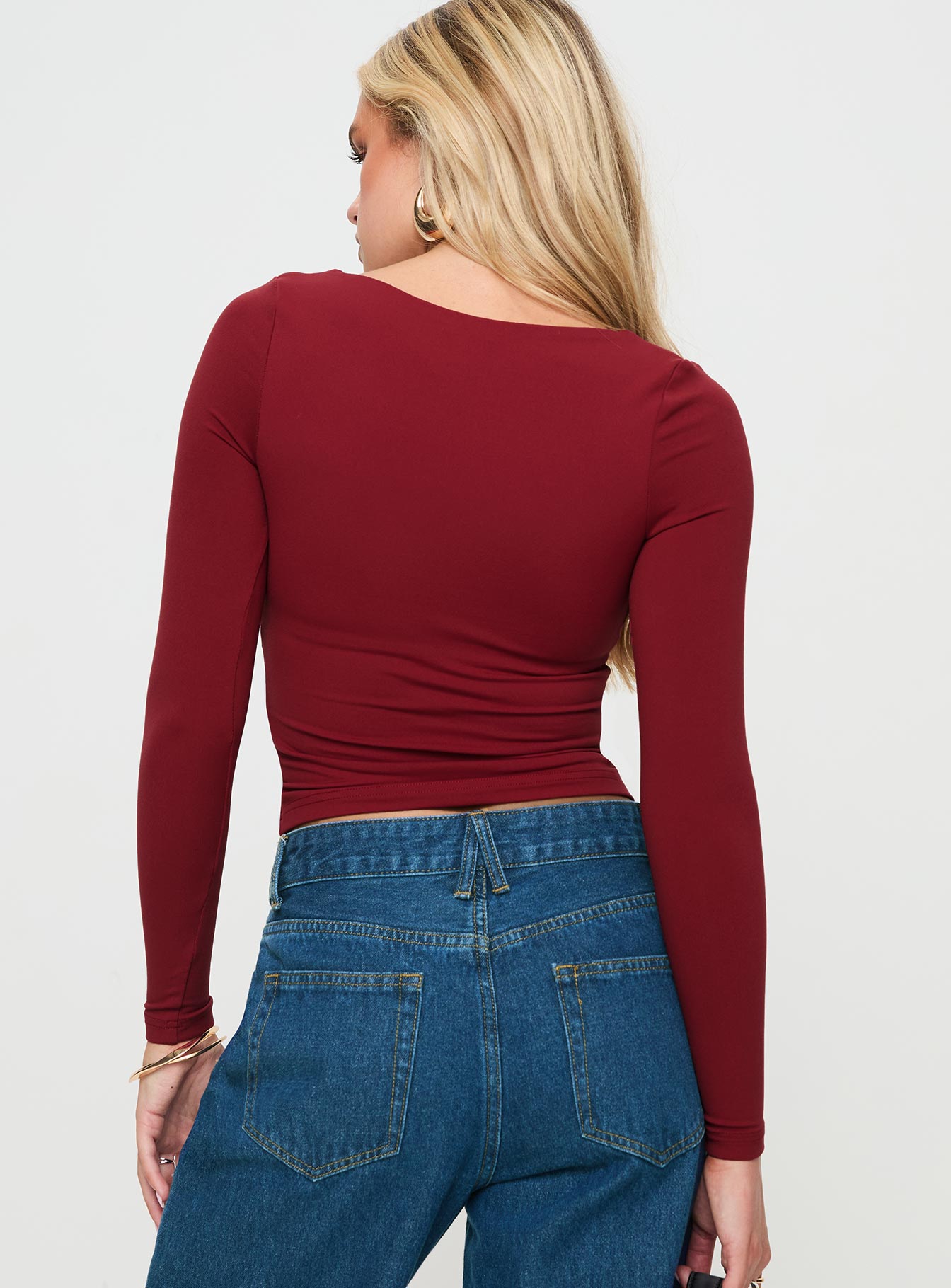 Selenie Long Sleeve Top Red