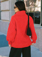 Let Love In Knit Sweater Red