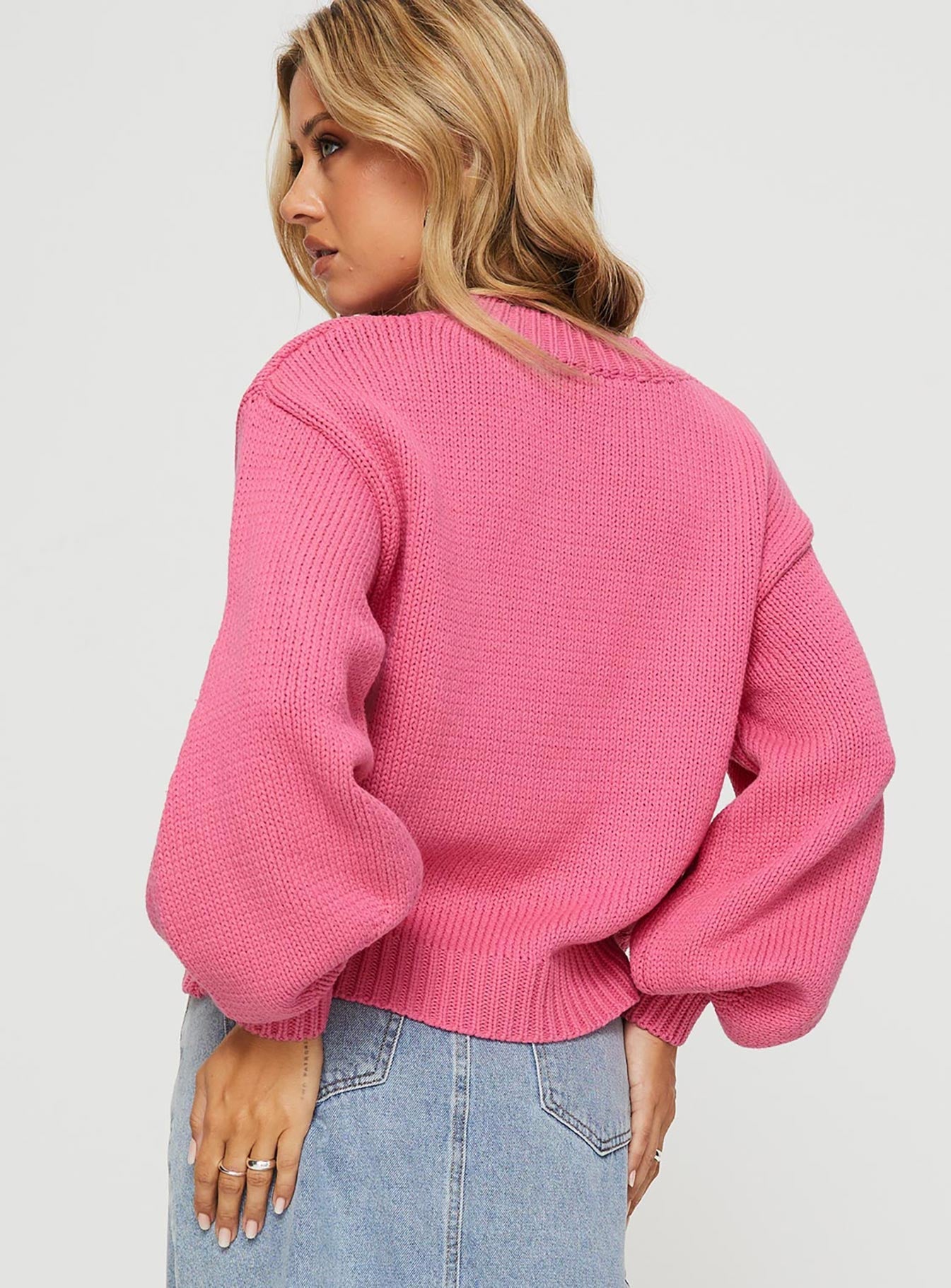 Harmony Knit Sweater Pop Pink