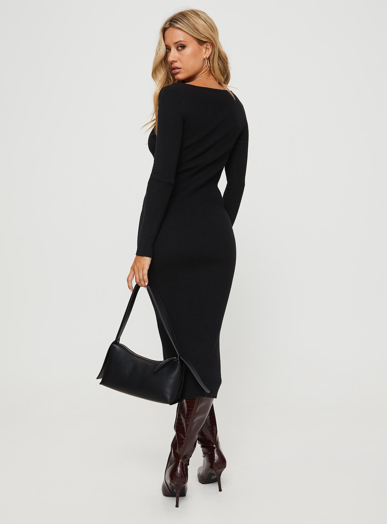 Kaseem Long Sleeve Maxi Dress Black