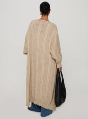 Orkid Cable Knit Cardigan Beige