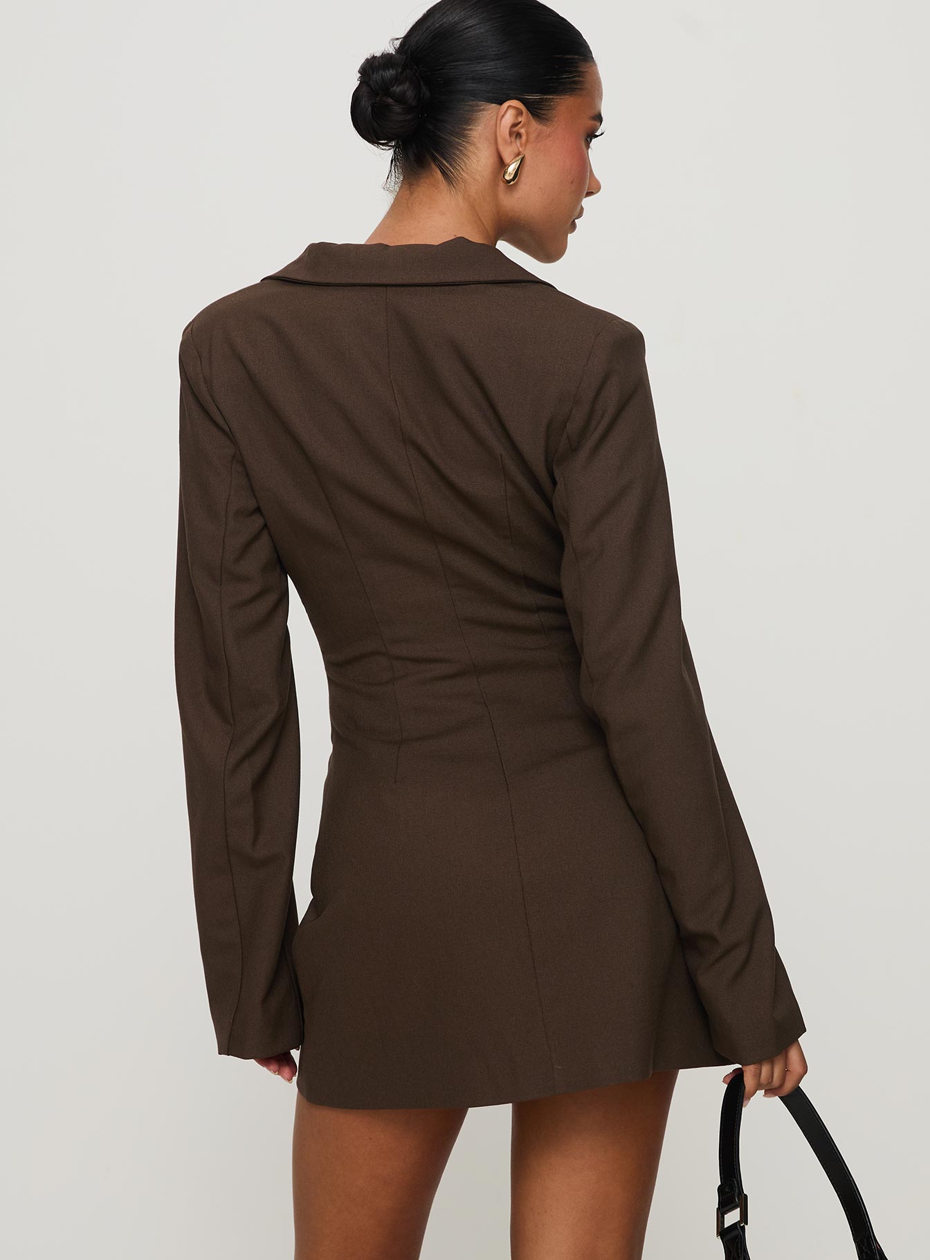 Dianah Blazer Mini Dress Brown