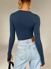 Farro Long Sleeve Top Navy