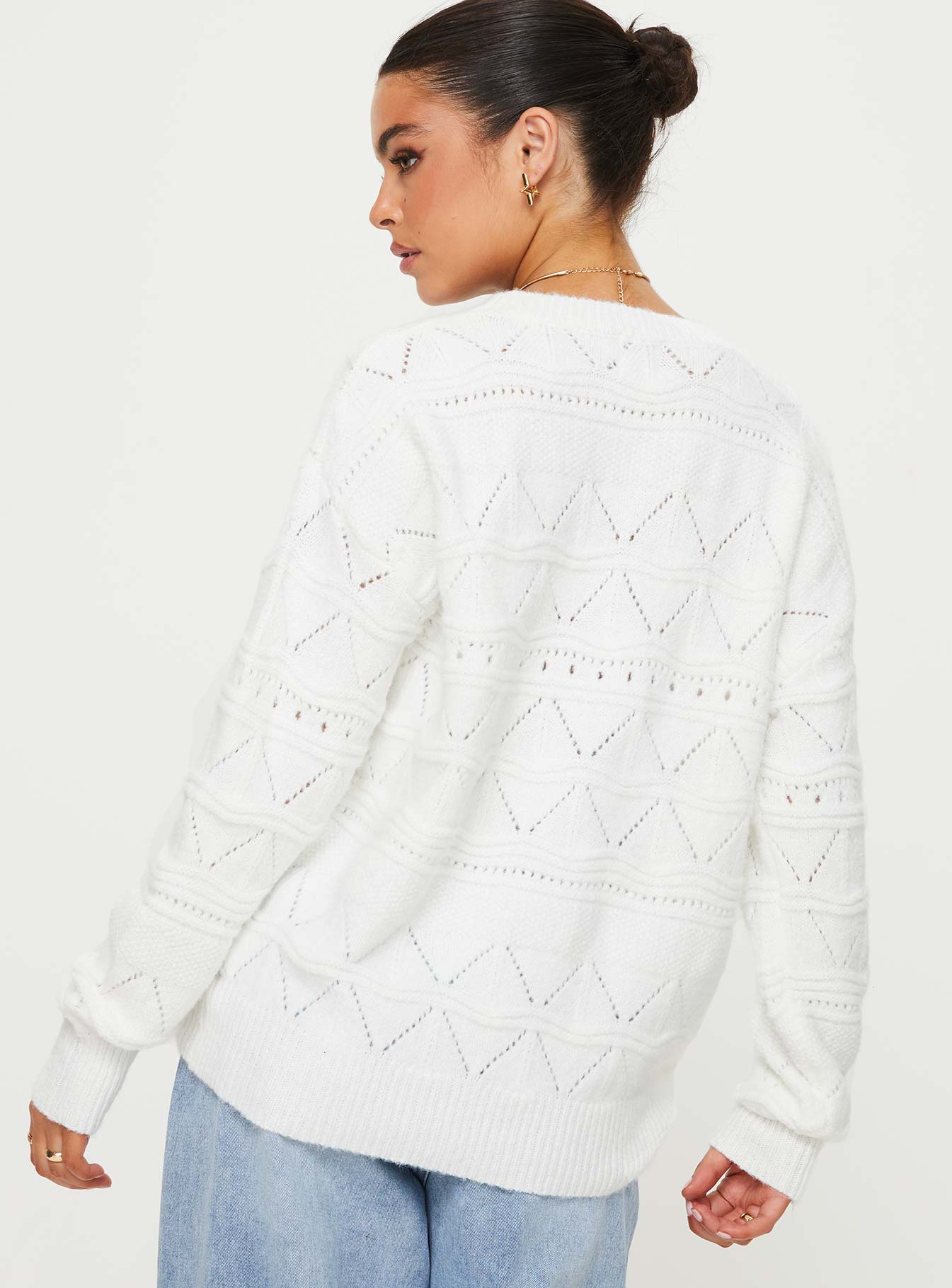 Pierce Pointelle Sweater Cream